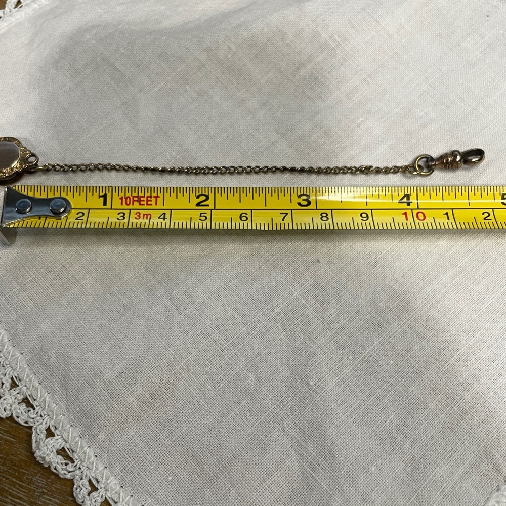 ANBURG MFG CO GF Antique Vest Clip Pocket Watch Chain 3" Chain